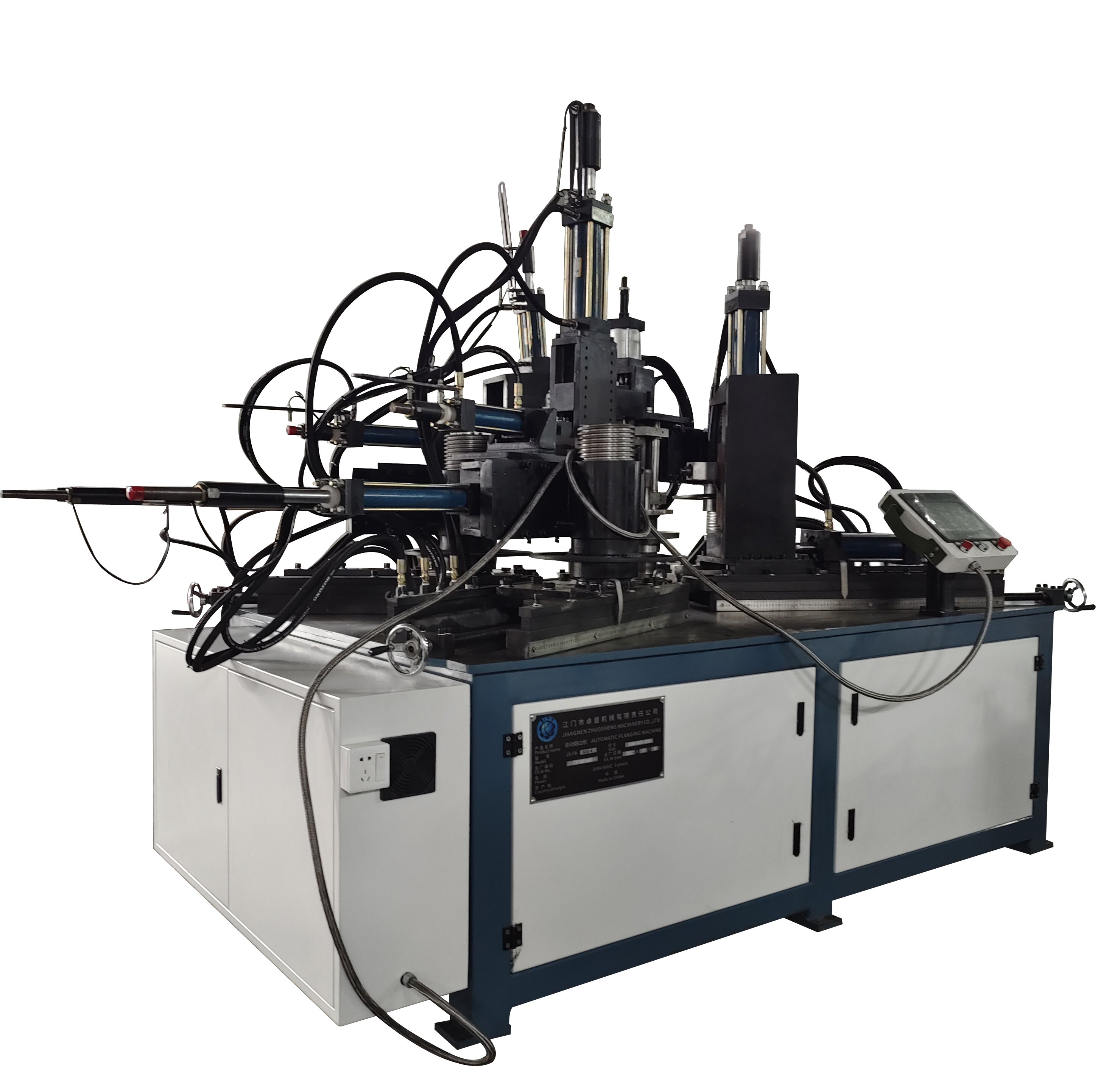800-3型翻邊機 不(bu)鏽鋼風機筒 自動(dong)翻邊沖孔卷邊